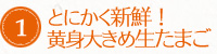 1．とにかく新鮮！黄身大きめ生たまご